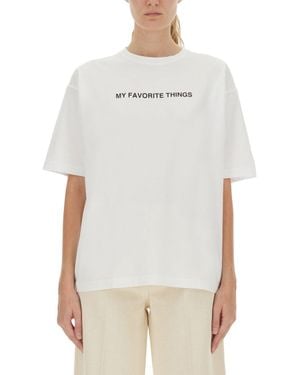 Aspesi Graphic Crew Neck T-Shirt - White
