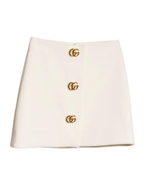 Gucci Double G Button Lined Mini Skirt - Natural