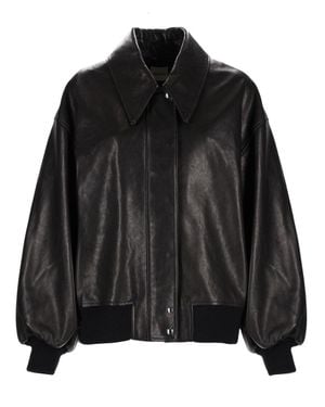 KHAITE Solid Shirt Collar Jacket - Black