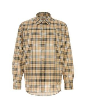 Burberry Burberry Checked Cotton Shirt - Natural
