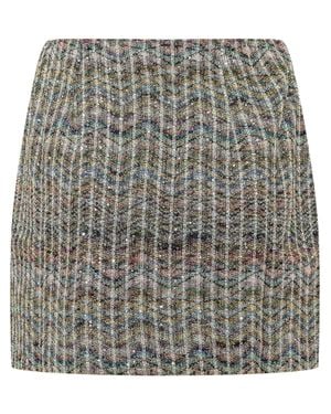 Missoni Inspired Caperdoni Mini Skirt - Gray