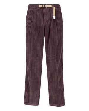 White Sand Pleated Drawstring Pants - Purple