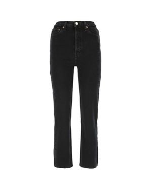 RE/DONE High-Rise Straight Leg Jeans - Black