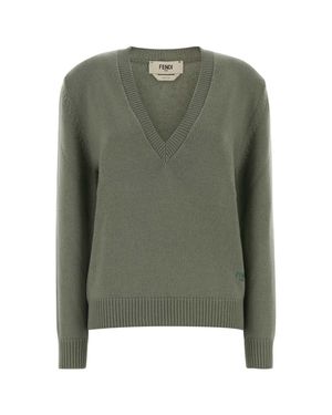 Fendi Sage Stretch Cashmere Sweater - Green