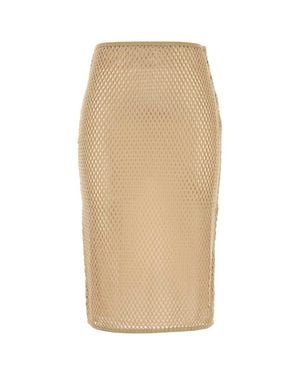 Prada Textured Midi Skirt - Natural