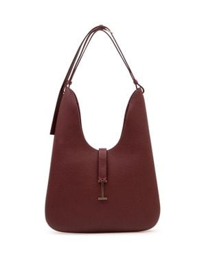 Tom Ford Leather Medium Hobo Handbag - Purple