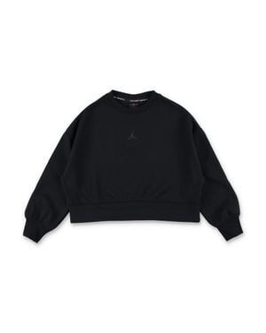 Nike Fleece Relaxed Cut Long Sleeve T-Shirt For Girls - Black