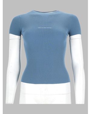 Alexander Wang Logo-Detail Top - Blue