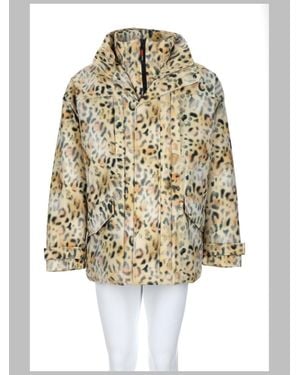 Martine Rose Leopard Print Parka - White