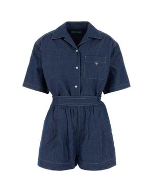 Prada Chambray Jumpsuit - Blue