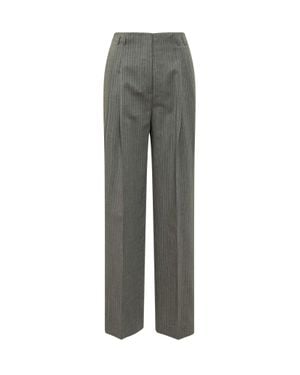 Alberta Ferretti Tailored Wool-Blend Pants - Gray