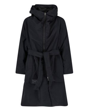 Kimonorain Hooded Belted Rain Jacket - Black