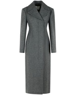 Sportmax Long Tailored Wool Coat - Gray