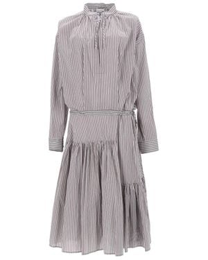 Dries Van Noten Elegant Cotton-Silk Blend Dress - Gray