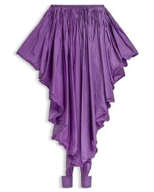 Alaïa Asymmetrical Draped Maxi Skirt - Purple