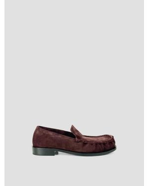 Dries Van Noten Calf Leather Mini Logo-Detail Shoes With Rubber Sole - White