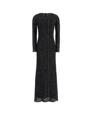 Missoni Embroidered Stretch Knit Long Dress - Black
