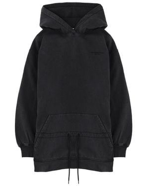 T By Alexander Wang Faded Puffed Sleeves Cotton Mini Dress - Black