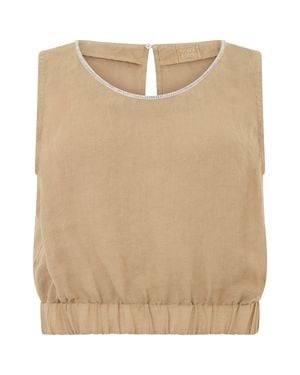 120% Lino Linen Crop Top - Natural