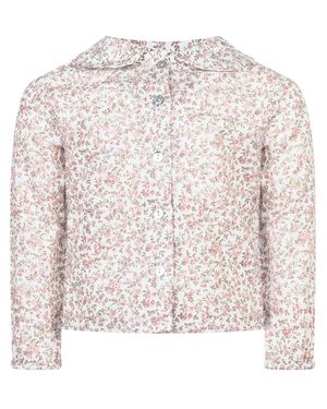 L'ORSOBRUNO Floral Long Sleeve Shirt With Collar - Pink