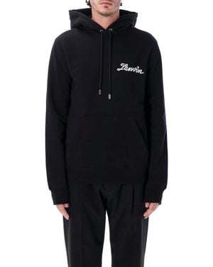Lanvin Logo-Print Hooded Sweatshirt - Blue