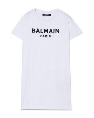Balmain Dress With Logo - White