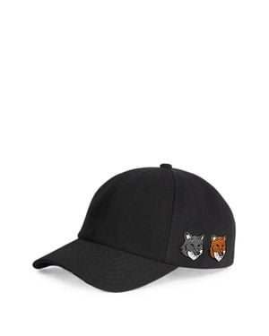Maison Kitsuné Double Fox Head Baseball Cap - Black