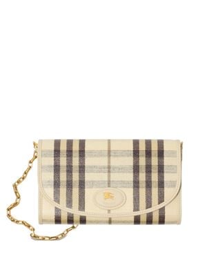 Burberry Mini Foldover Bag With Chain Strap - Natural