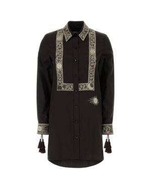 Burberry Chocolate Silk Shirt Dress - Black