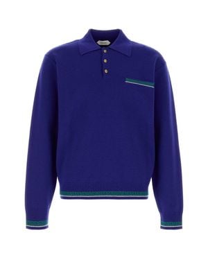 Versace Midnight Wool Polo Shirt - Blue