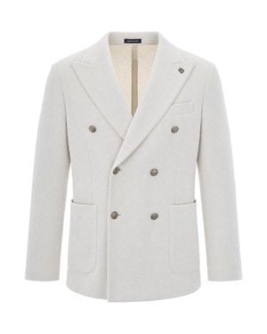 BRERAS Milano Double-Breasted Tailored Blazer - White