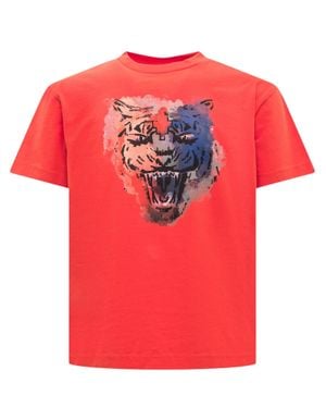 Marcelo Burlon Mini T-Shirt With Stampaint - Pink