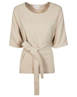 P.A.R.O.S.H. Tie-Waist Blouse - Natural