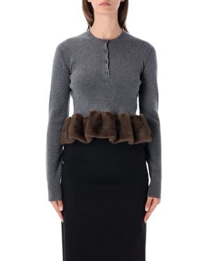 Stella McCartney Peplum Wool-Blend Sweater - Black