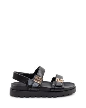 Tory Burch Sporty Sandal With Metallic Logo - Black