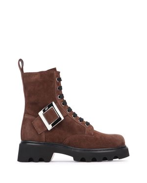 Roger Vivier Viv Rangers Lace-Up Bootie 20 - Brown