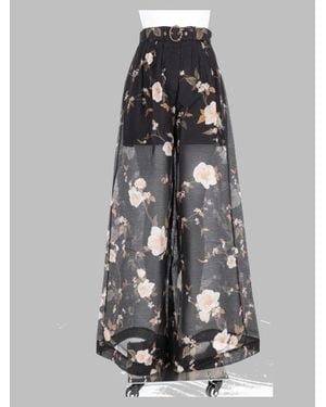 Zimmermann Linen-Silk Pants - Gray