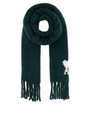 Ami Paris Alpaca Blend Scarf - Green