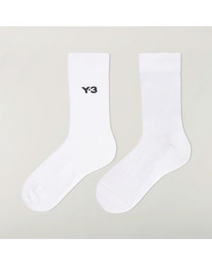 Y-3 And-3 Crew Socks - White