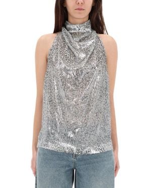 Stella McCartney Metalized Polyester Silk - Gray