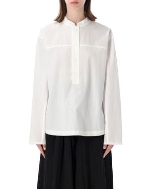Studio Nicholson Silk-Blend Popover Shirt - White