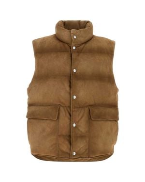 Prada Solid Sleeveless Jacket - Brown