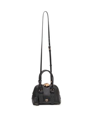 Pinko Mini Bowling Bag With Zip And Handles - Black