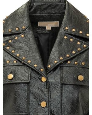 MICHAEL Michael Kors Studded Faux Leather Jacket - Black