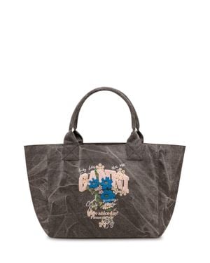 Ganni Medium Trapeze Shop Tote Bag - Black