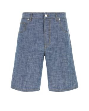 Fendi Light Chambray Bermuda Shorts - Blue
