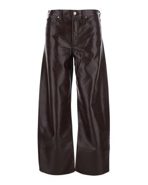 Agolde Relaxed Fit Five-Pocket Ecoleather Jeans For - Brown