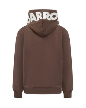 Barrow Logo Sweater With Hood - Brown