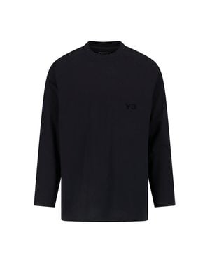 Y-3 100% Cotton T-Shirt - Blue