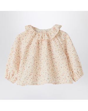 Teddy & Minou Cream Blouse With Floral Print - Natural
